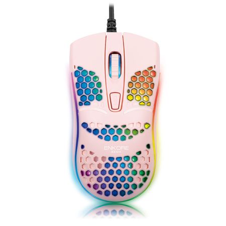 Mouse Gamer Enkore Geox Ekm121 Rosado 1600dpi usb 4 botones