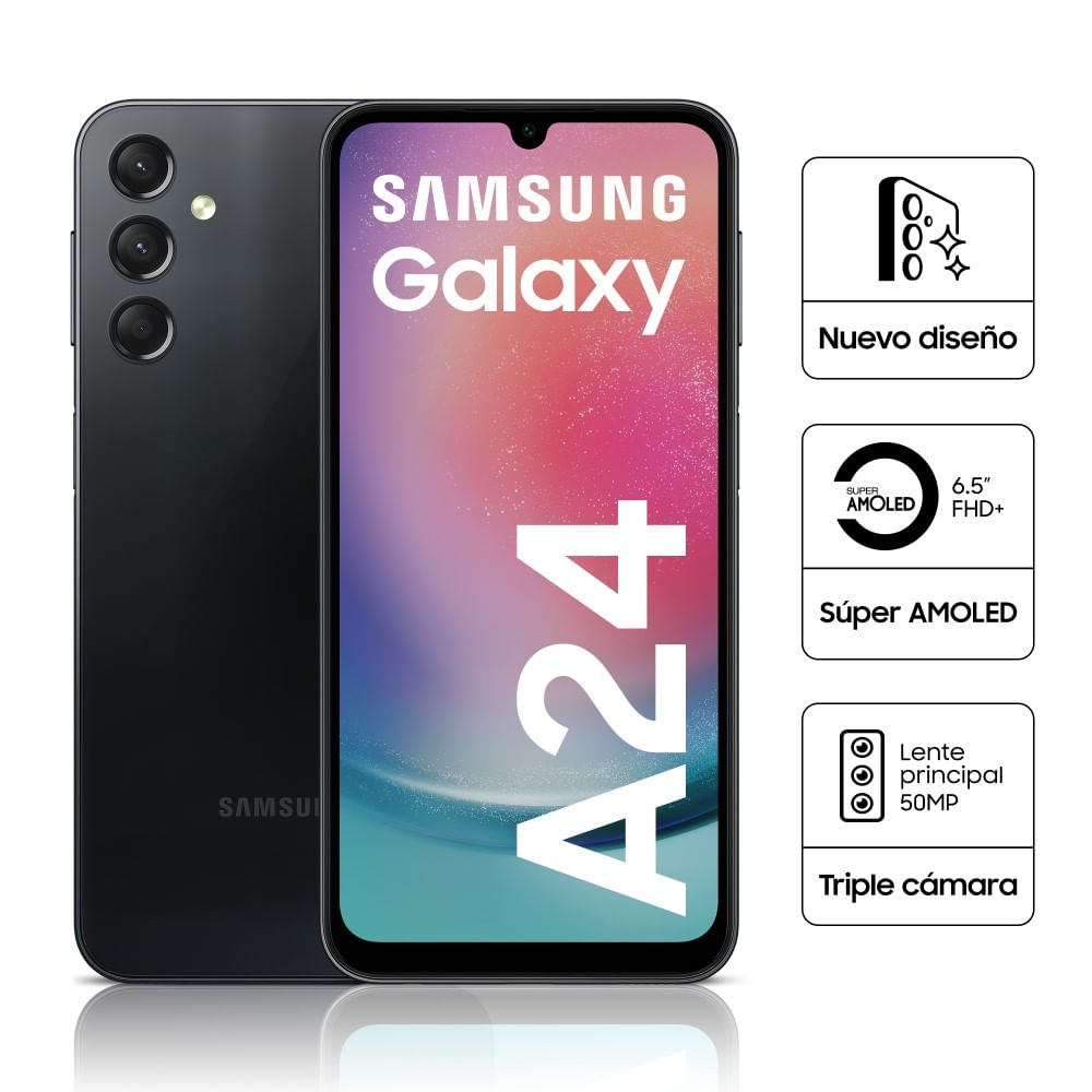 Celular Samsung Galaxy A24 6.5"" 4GB RAM 128GB Negro