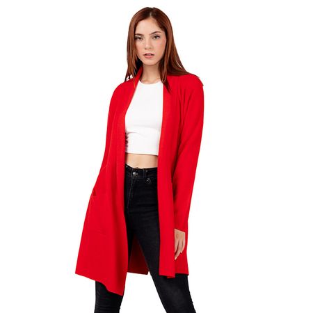 Chompa Abierto Mujer by Indra Color Rojo Talla L