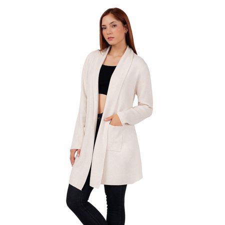 Cardigan Mujer by Indra Color Crema Talla M