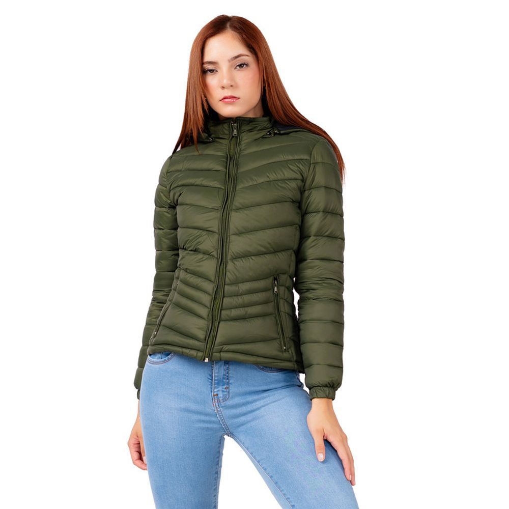 Casaca verde militar mujer best sale