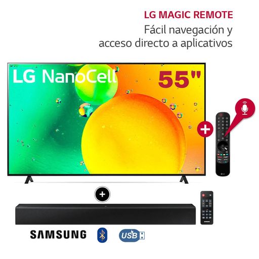 Televisor LG 55 NanoCell Ultra HD 4K ThinQ AI 55NANO75SQA +