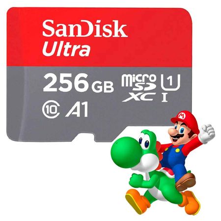 Memoria Sandisk Ultra 256GB Nintendo Switch UHS-I 150MBs GrisRojo