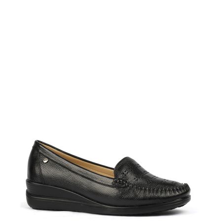 Zapatos Casuales de Cuero para Mujer PAR&SS KA23-0306 Negro Talla 38