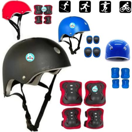 Casco de proteccion con rodillera y codera NIÑO