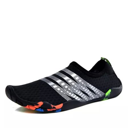 Aquashoes Zapatos Acuáticos aqua&moda m1bnp Negro con Rayas Plateadas Unisex 35
