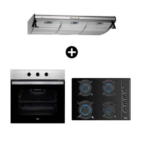 Tricombo Cocina + Campana + Horno eléctrico C9310 Gbc 64003 Kib Hbb535 Teka