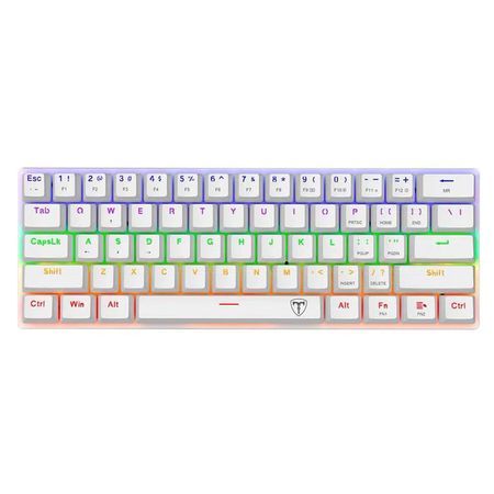 Teclado T-Dagger Arena Rainbow T-TGK321 White Mecánico