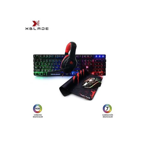 Teclado Xblade Gaming + Mouse + Audifono + Pad Demolisher kit 4 en 1|GXB-KMHP370