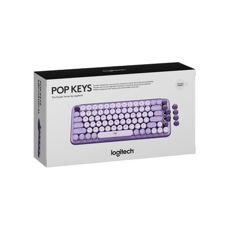 Teclado Logitech Pop Keys Multi-Device Wireless/Bt Cosmos Lavender Lila