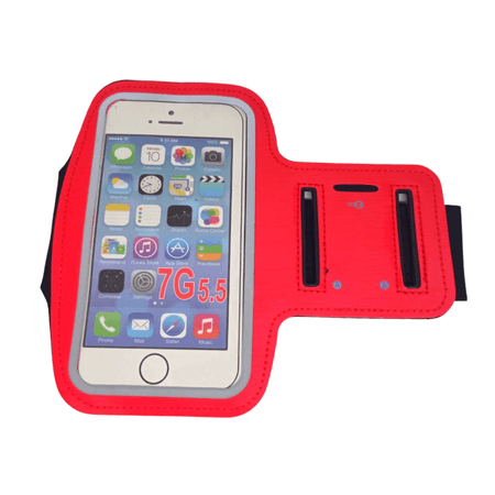 Bracera Deportiva Armband Ajustable Para Celular 6 Pulgadas Rojo