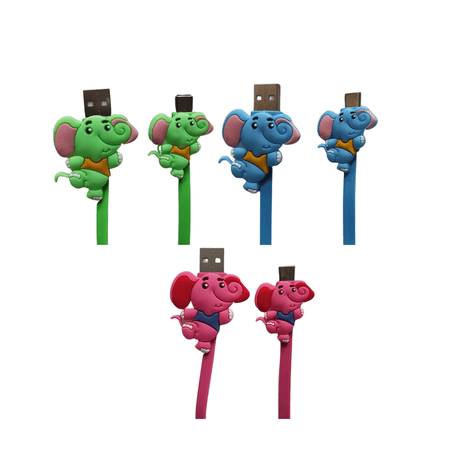 03 Unidades de Cable Cargador Tipo USB-C Elefante