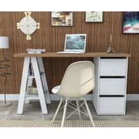Escritorio Vintage Moderno Katia 135cm Blanco/Duna