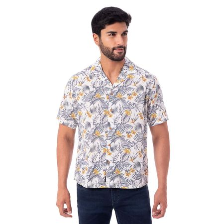 Camisa Deeph Popelina Hombre Pionier White/Tropical M