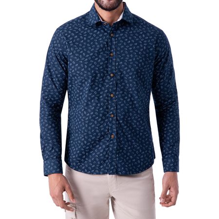 Camisa Gonut Popelina Stretch Hombre Norton Azul L