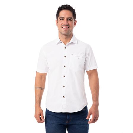 Camisa Patricioh Mc Popelina Stretch Hombre Pionier Blanco S