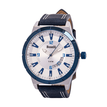 Reloj Boselli B408 Acuático Analógico Color Azul con Blanco