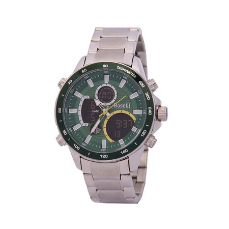 Reloj Boselli B520 Acuático Doble hora Color Verde