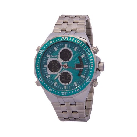 Reloj Boselli B521 Acuático Doble hora Color Verde agua