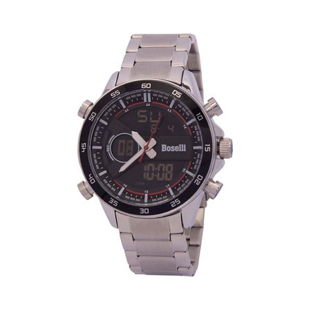 Reloj Boselli B522 Acuático Doble hora Color Plateado