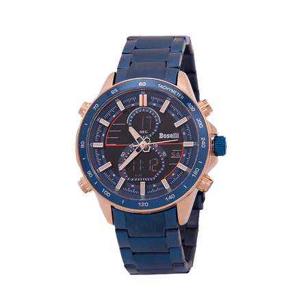 Reloj Boselli B523 Acuático Doble hora Color Azul