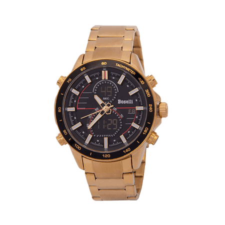 Reloj Boselli B523 Acuático Doble hora Color Oro