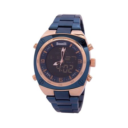 Reloj Boselli B525 Acuático Doble hora Color Azul