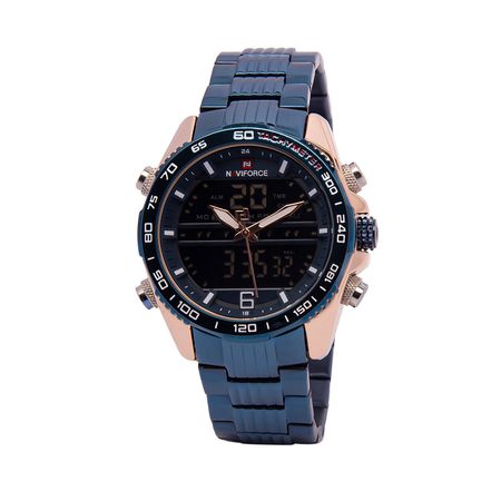 Reloj Naviforce NF9195 Acuático Doble hora Color Azul