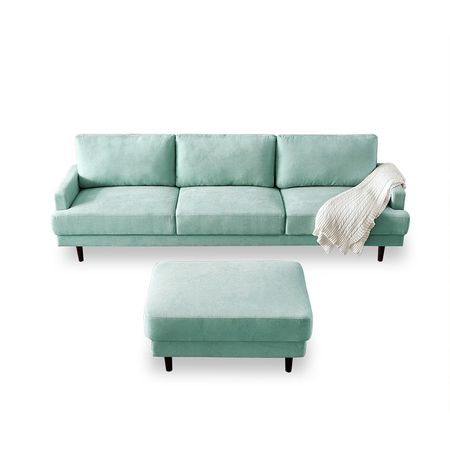 Sofa 3 cuerpos + banqueta multifuncional Matty Aqua