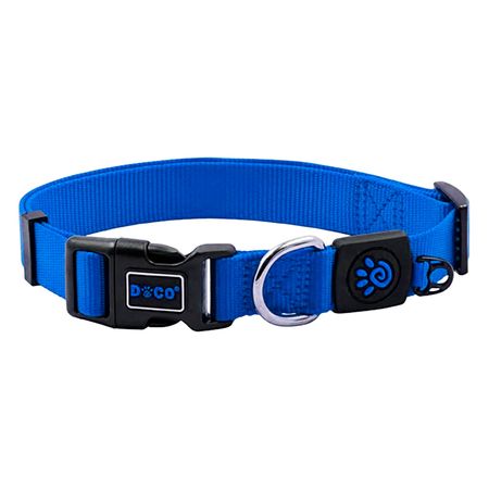 Collar de Perro Doco Nylon Ajustable L Azul 2.5 X 45-68Cm