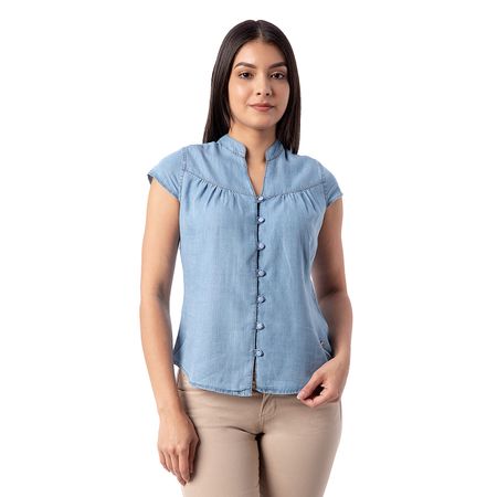 Blusa Hanam Denim Mujer Pionier Bleach L