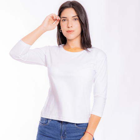 Polo 3/4 Mujer Mazzio Talla L Blanco