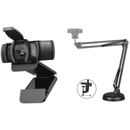 Cámara web Logitech C920s HD Pro con kit de brazo de cámara WebCamArm 2