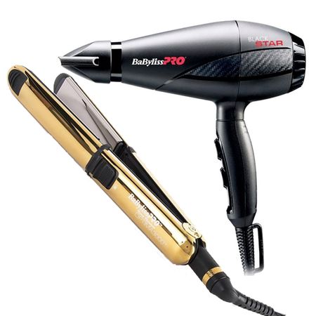 Combo Babyliss Profesional Alisadora Optima 3000 BNTG3000TPE y Secador Black Star B6200PE