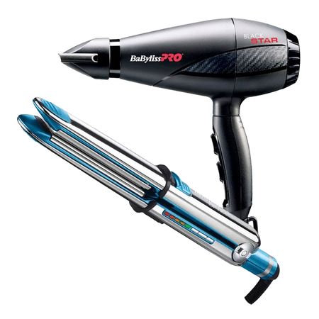 Combo Babyliss Profesional Alisadora Optima 3100 BABSS3100TPE y Secador Black Star B6200PE