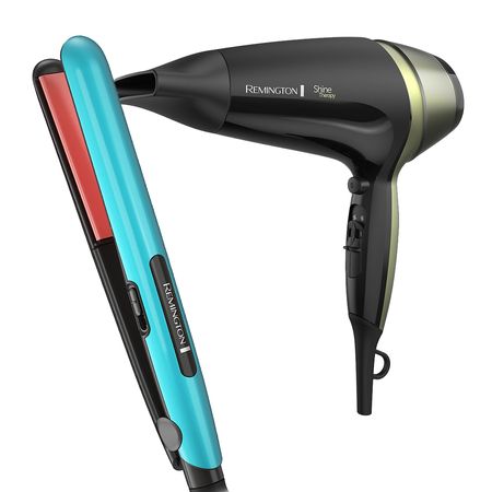 Combo Remington Alisadora Ceramic Colors S1520 y Secador D13A Shine Therapy