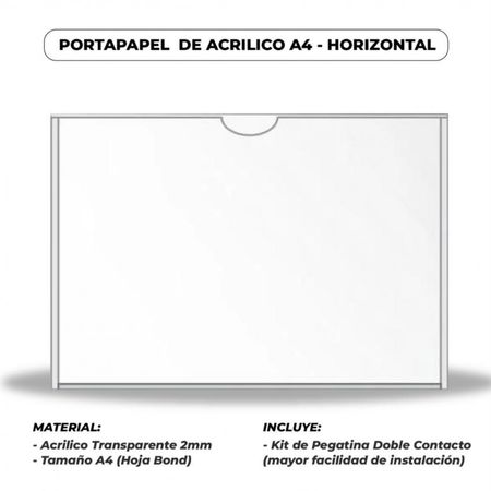 Portapapel de Acrilico A4 - Horizontal