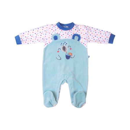 Enterizo Plush Bebé Niño PVW308 Blanco 00