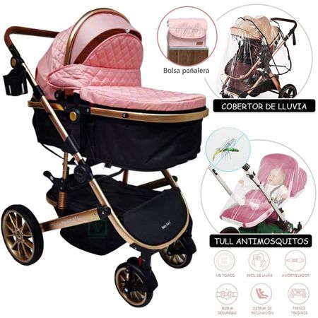 Coche Cuna Moisés Baby Kits Milan II Rosado