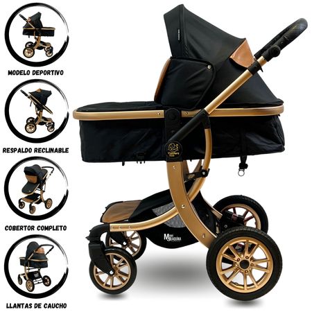 Coche Cuna Moisés De Lujo Confort Kids Alfa Negro