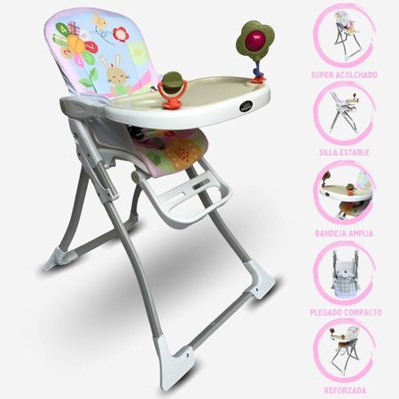 Silla De Comer Plegable Jungle Rosado