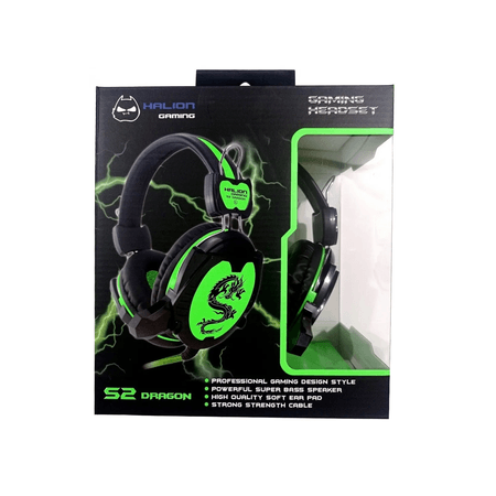 Auricular Gaming Halion S2 Dragon Green