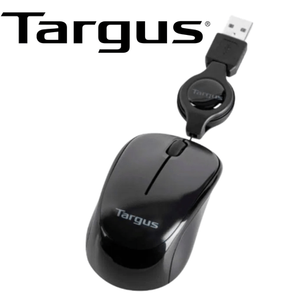 Mouse Targus Amu75us Compact Blue Trace Optical Retractable Black