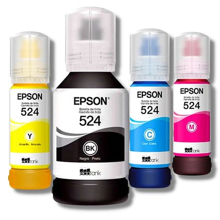 Kit Tinta Epson 524 Cyan Magenta Amarillo Negro