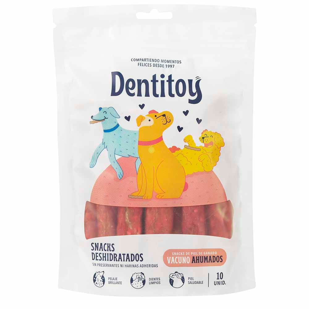 Alimento para Perro DENTITOY Snack Sabor Vacuno Ahumado Paquete 10un
