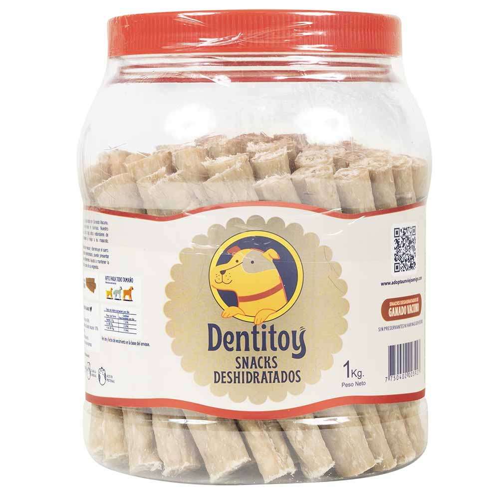 Alimento para Perro DENTITOY Snack Sabor Ganado Vacuno Pote 1Kg