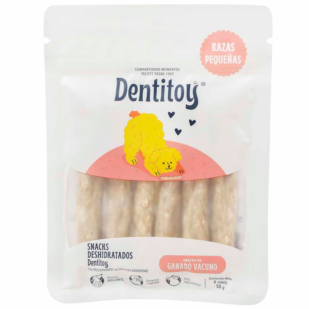 Alimento para Perro DENTITOY Snack Pequeños Sabor Ganado Vacuno Paquete 6un