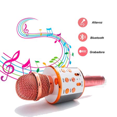 Inalambrico Bluetooth Microfono Rosa