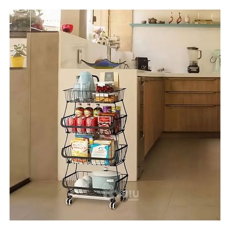 Canastilla Multifuncional de Color Negro para Cocina