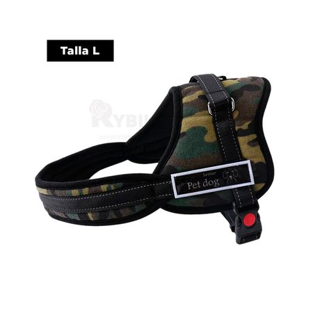 Pechera Arnes Ajustable Pet de Modelo Ejercito Oscuro L